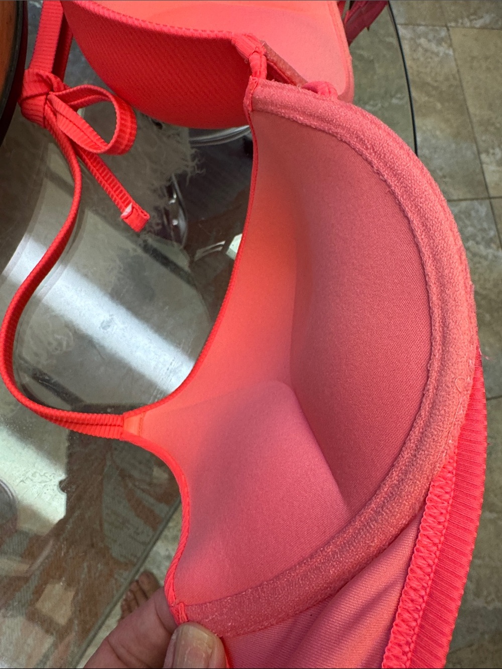 Bright Neon Pink Halter Push-Up Bra - Picture 11 of 12